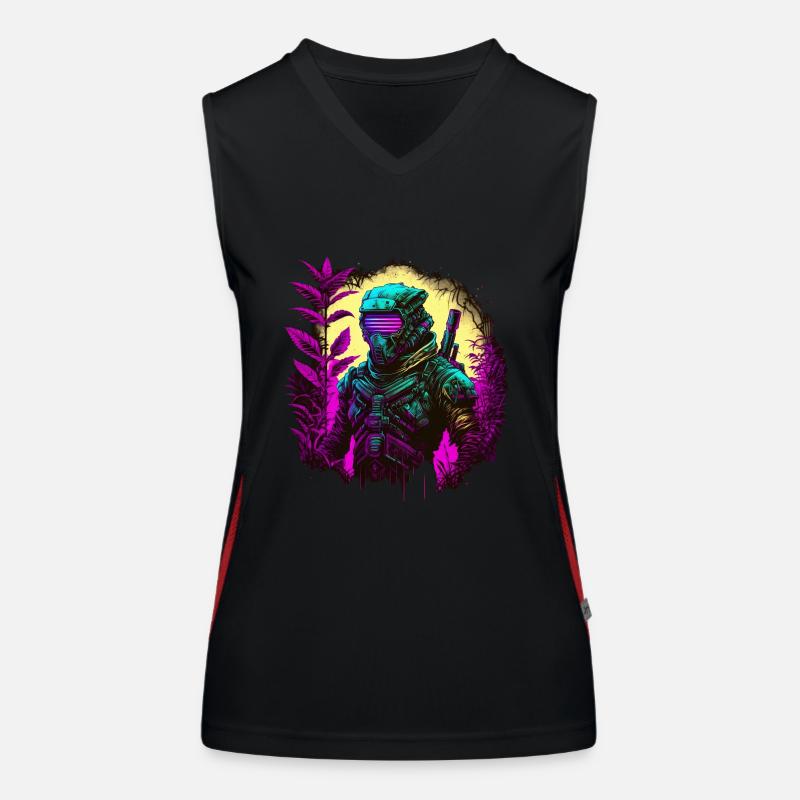 Ninja Cyber Warrior Samurai Cadeau Débardeur respirant contrasté Femme