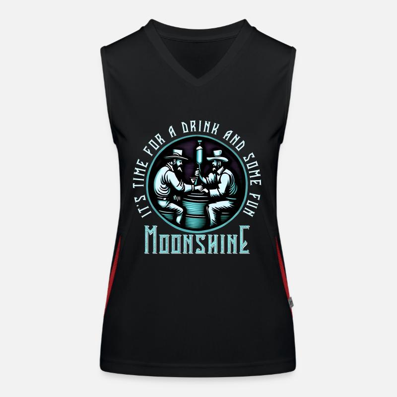 Moonshine Moonshiners Whiskey Lover Women's Functional Contrast Tank Top