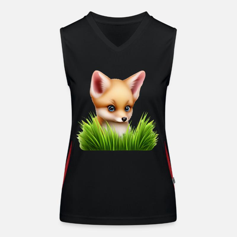 Fuchs im hohen Gras Funktionelles Kontrast-Tank Top für Frauen