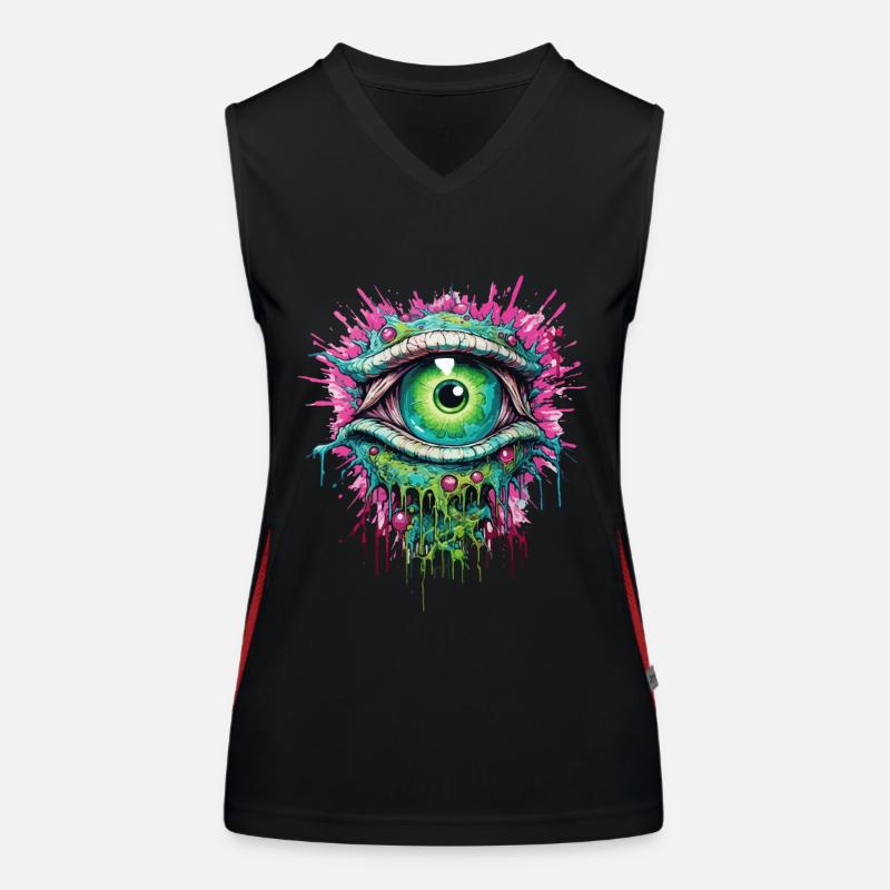 Psychedelic Eye Colorful LSD Drug Trip Women's Functional Contrast Tank Top