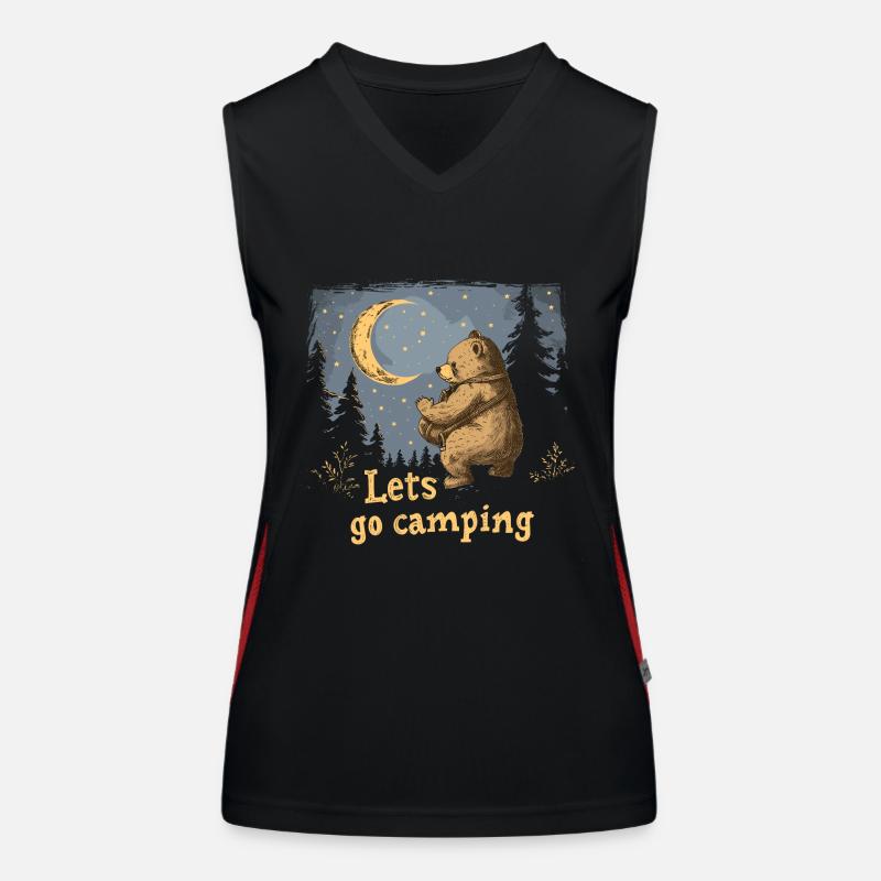 Lets Go Camping Bär Funktionelles Kontrast-Tank Top für Frauen