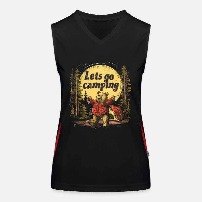 Lets Go Camping Bär Funktionelles Kontrast-Tank Top für Frauen