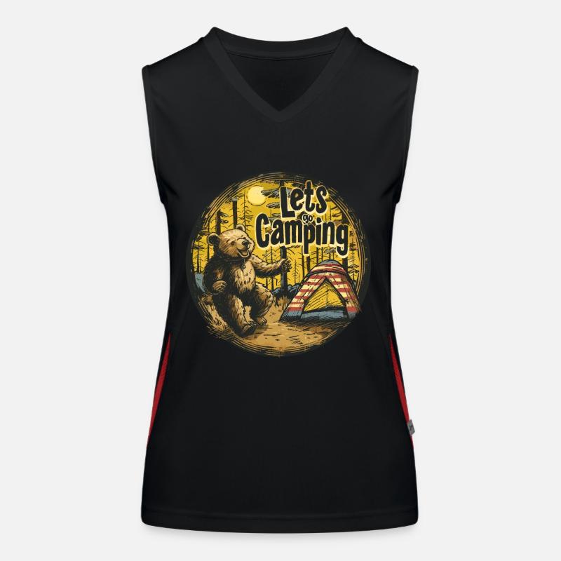 Lets Go Camping Bär Funktionelles Kontrast-Tank Top für Frauen