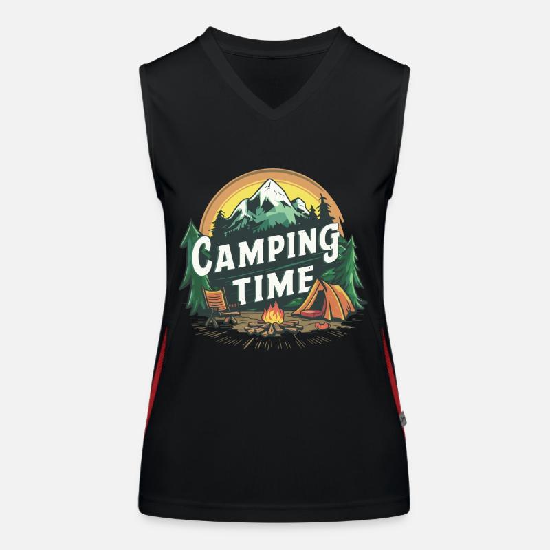 Camping voyage dans le temps vacances d'aventure Débardeur respirant contrasté Femme