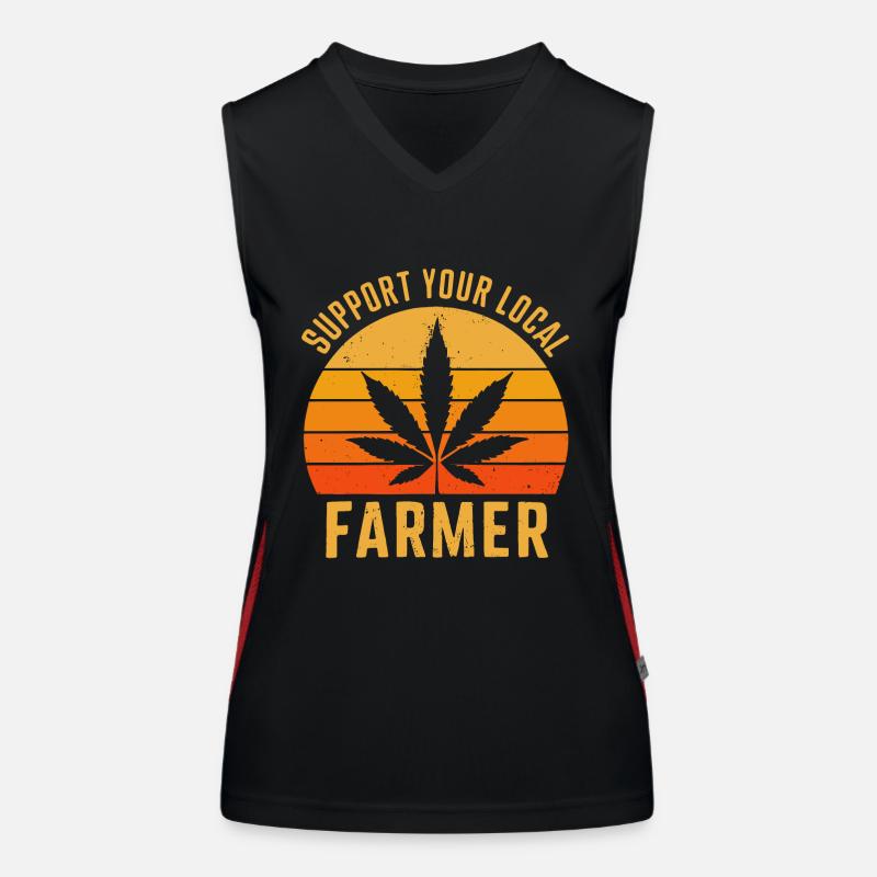 Support Your Local Farmer Retro Marihuana Cannabis Funktionelles Kontrast-Tank Top für Frauen