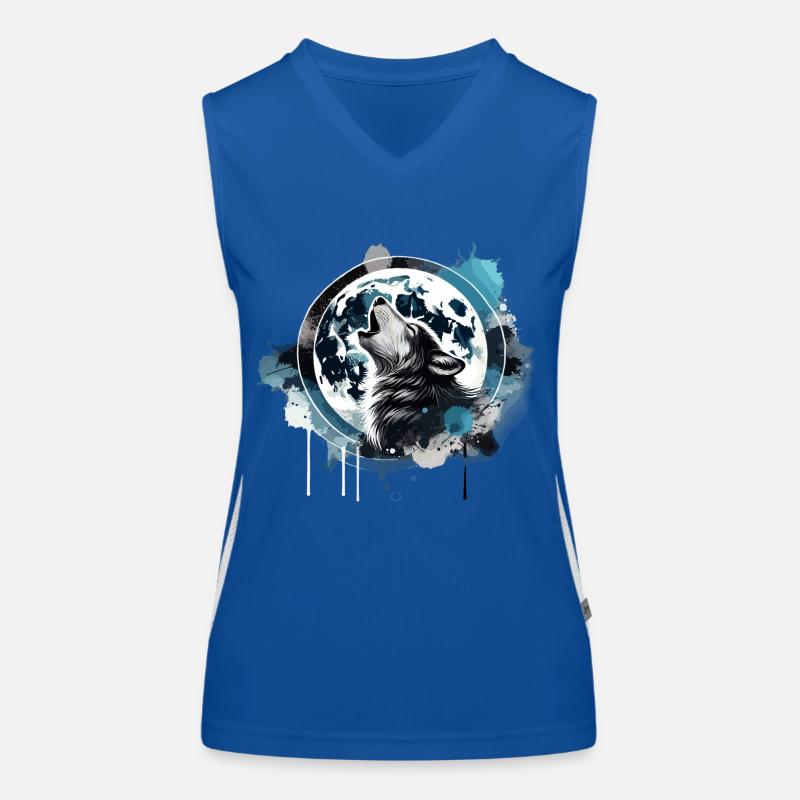 howling wolf Women's Functional Contrast Tank Top