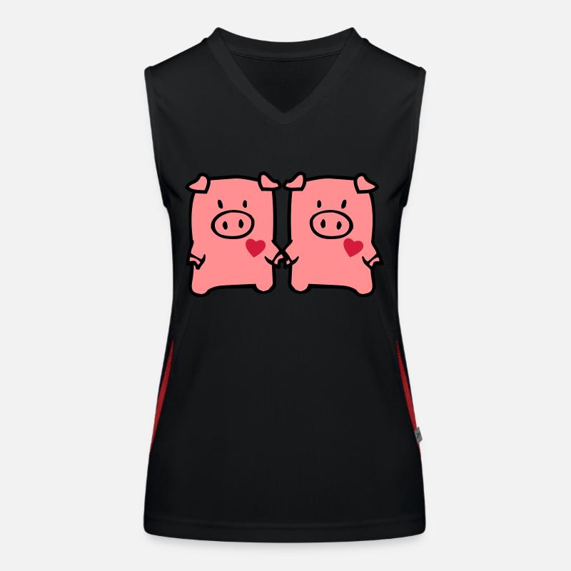 two cute pigs Débardeur respirant contrasté Femme