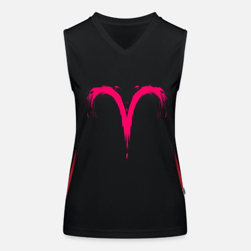 Sternzeichen Widder Aris Symbol Rosa Pink Funktionelles Kontrast-Tank Top für Frauen