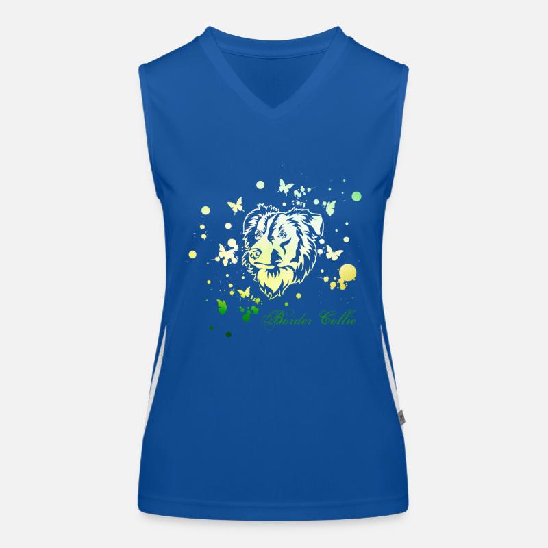 Border Collie Spring Funktionelles Kontrast-Tank Top für Frauen