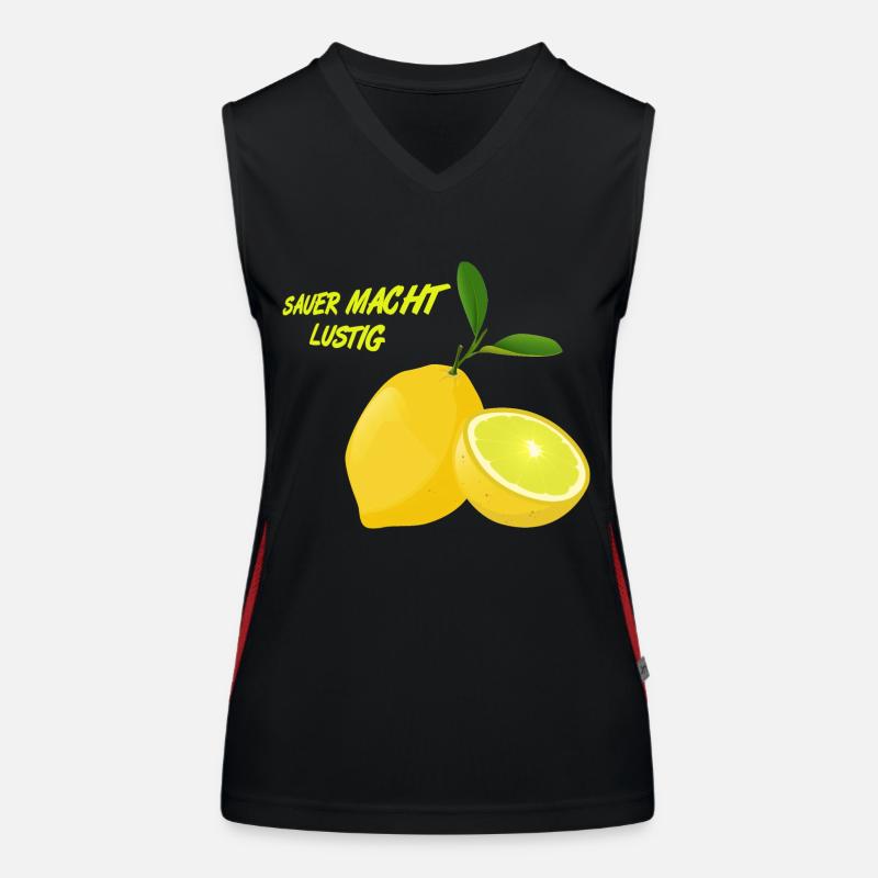 Zitrone, Sauer macht lustig, Früchte Citronen FUN Funktionelles Kontrast-Tank Top für Frauen