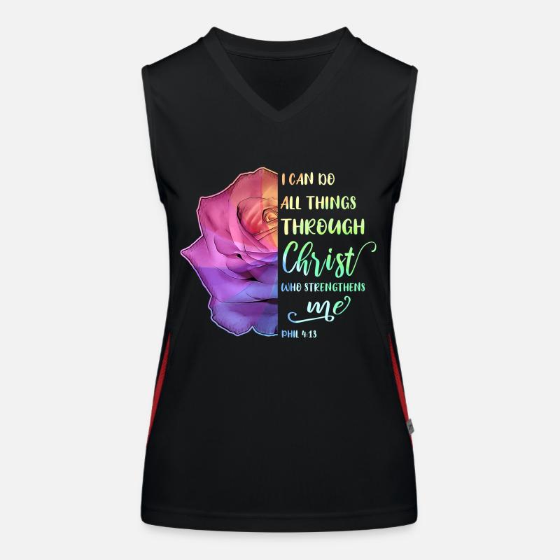I Can Do All Things Through Christ LGBT Jésus Débardeur respirant contrasté Femme