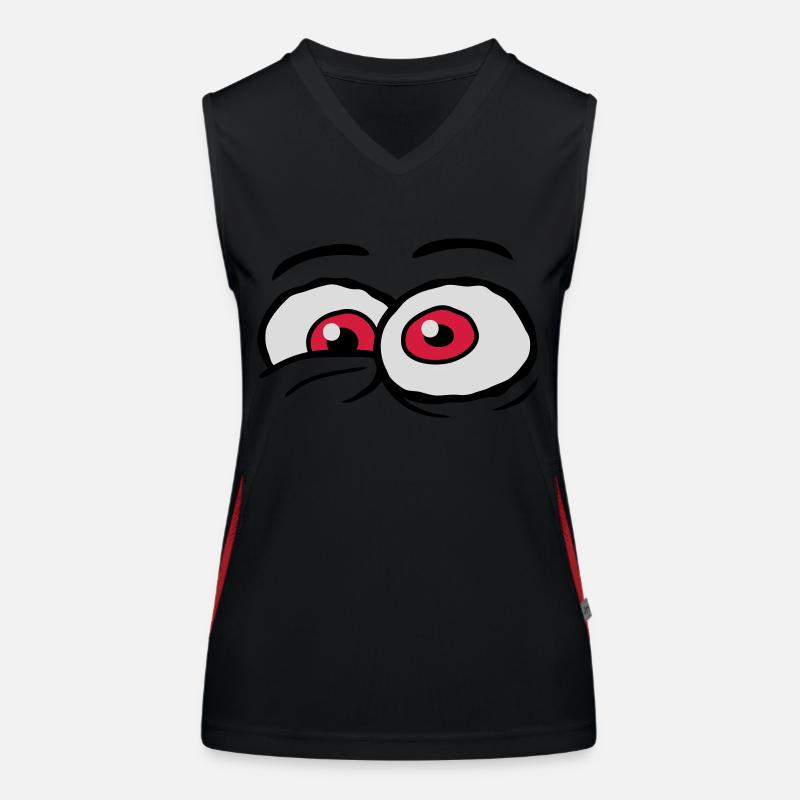 Comic Eyes Crazy Design Women's Functional Contrast Tank Top