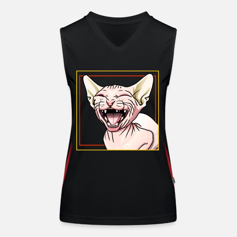 Sphynx cat laughs Women's Functional Contrast Tank Top