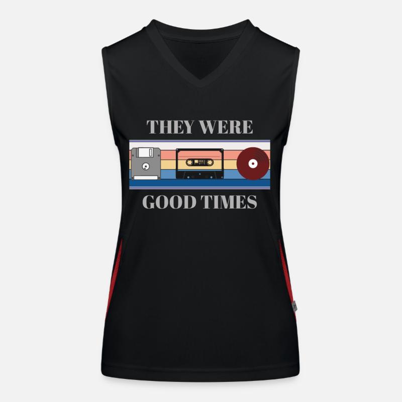 Year - Cassette - Disc -Vinyl Record - Gift Women's Functional Contrast Tank Top