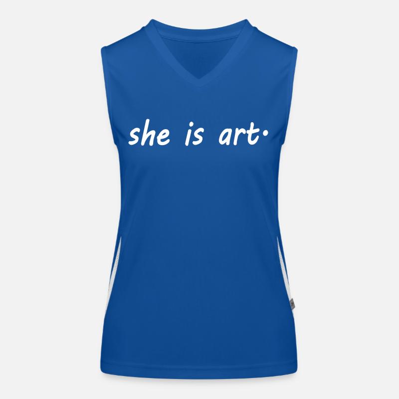 She is art Funktionelles Kontrast-Tank Top für Frauen