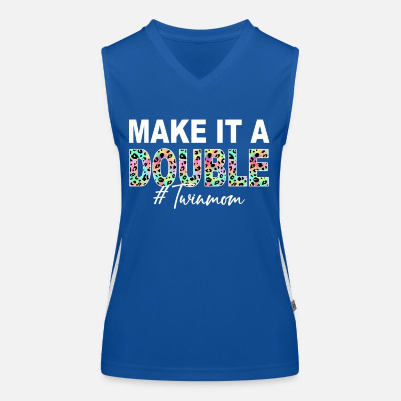 Machen Sie es zu einer Doppelzwillingsmutter von Zwillingen Zwillingsmutter Funktionelles Kontrast-Tank Top für Frauen