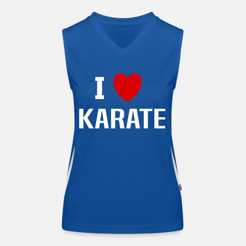 Ich liebe Karate Funktionelles Kontrast-Tank Top für Frauen