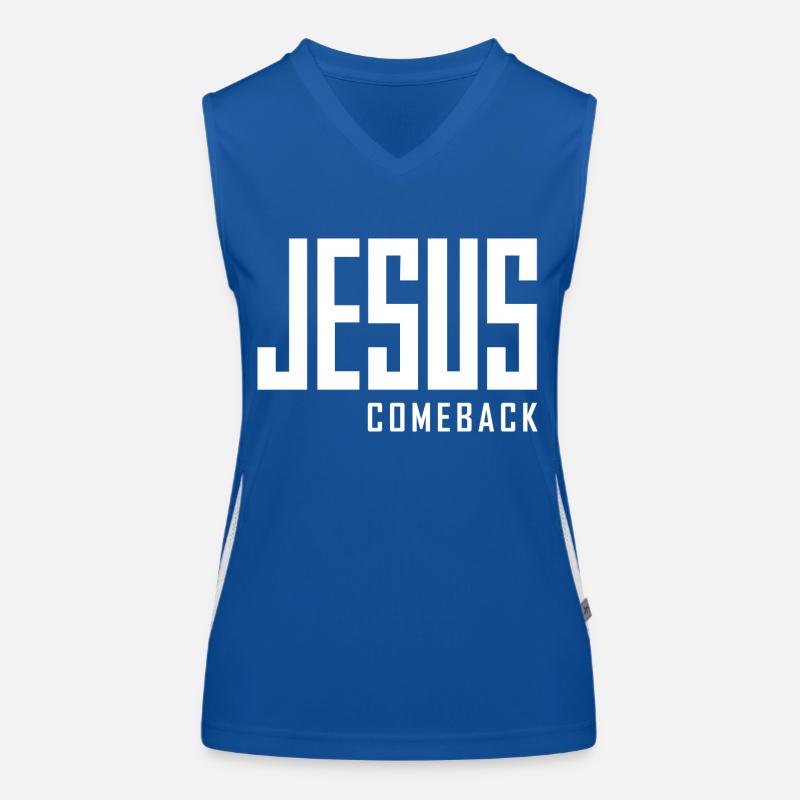 Jesus Comeback – Dein Glaubens-Statement! Funktionelles Kontrast-Tank Top für Frauen