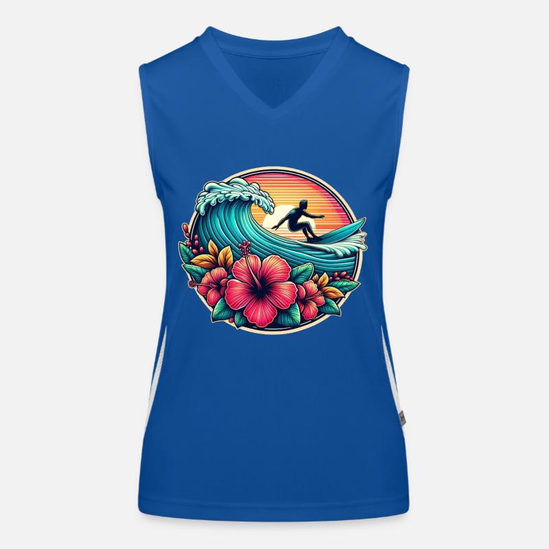 Logo du surfeur 2 Débardeur respirant contrasté Femme