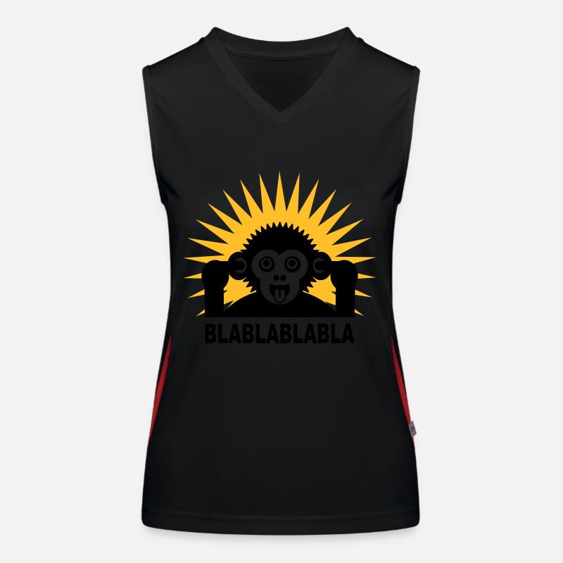 Blablablabla - Monkey babbles with finger in the Women's Functional Contrast Tank Top