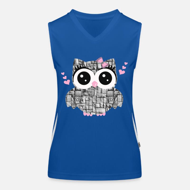 Eule_Stein Funktionelles Kontrast-Tank Top für Frauen