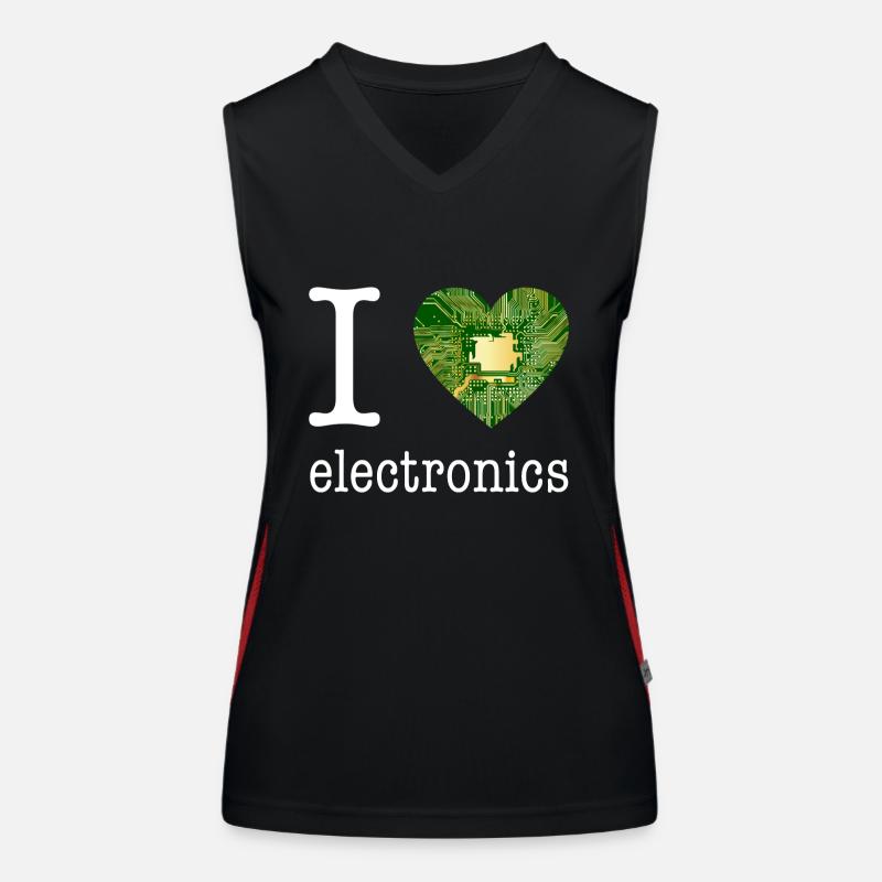 I love Electronics - electronics / gift idea Women's Functional Contrast Tank Top