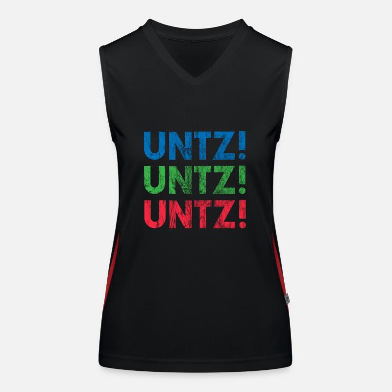 EDM Electronic Dance Music Techno Rave - Women's Functional Contrast Tank Top - black/red