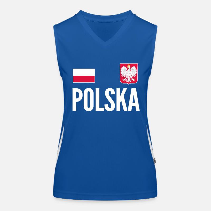 Pologne Soccer Jersey Débardeur respirant contrasté Femme