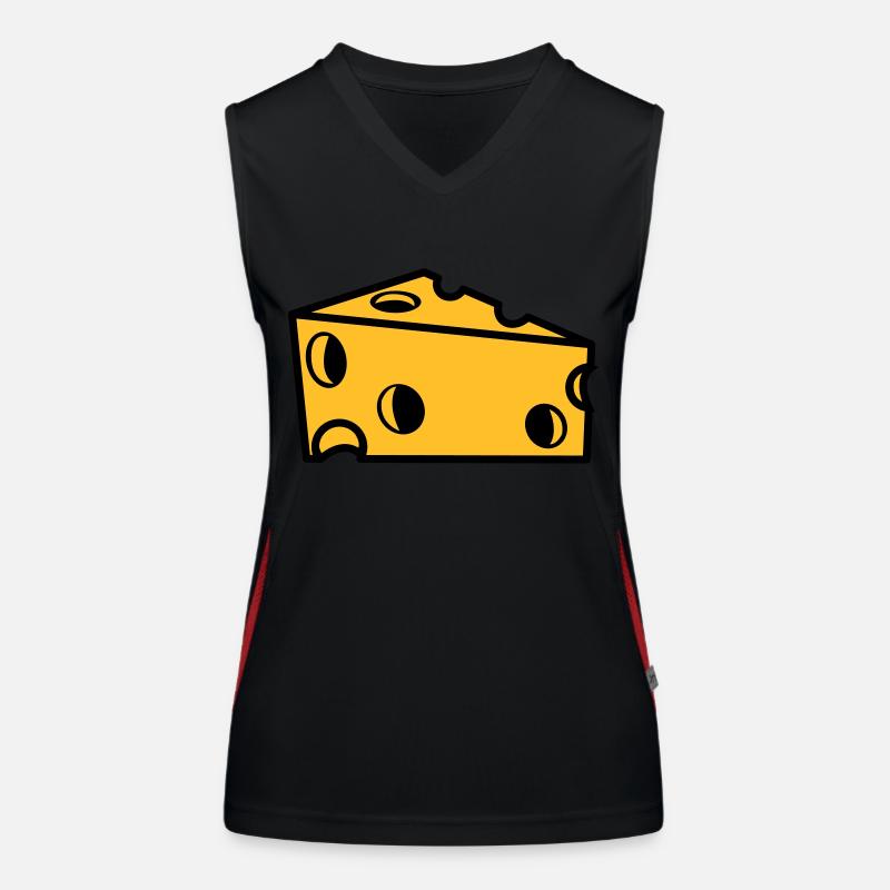 fromage suisse en tranches avec des trous Débardeur respirant contrasté Femme