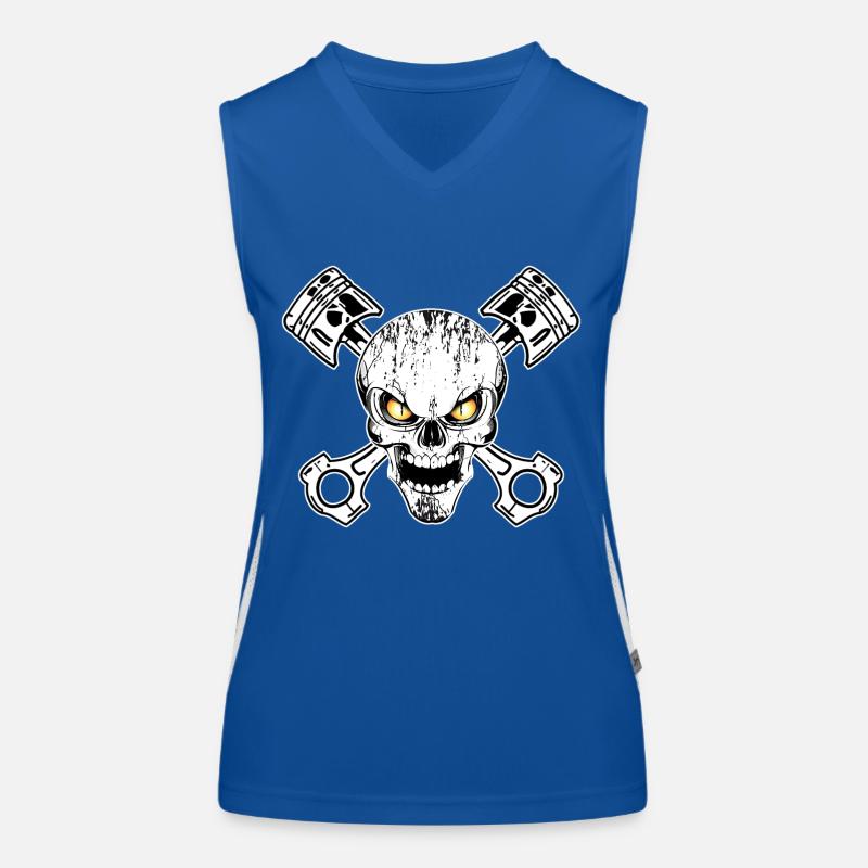 Biker skull 02 Débardeur respirant contrasté Femme