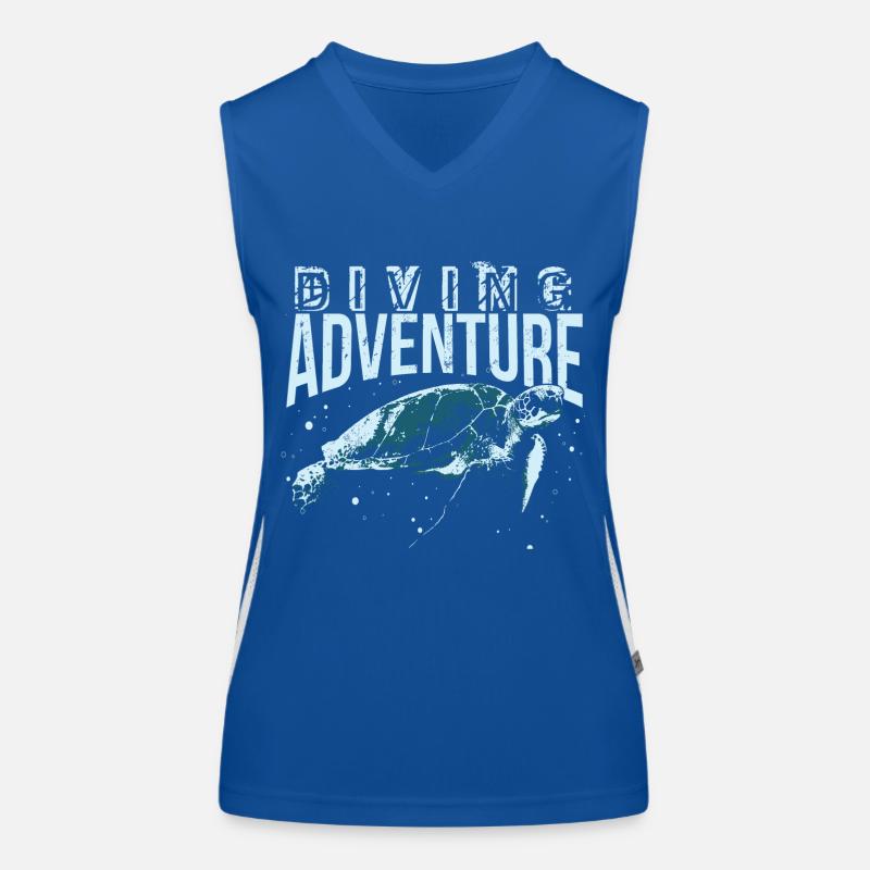 Diving, diver, diving water turtle, shirt Women's Functional Contrast Tank Top