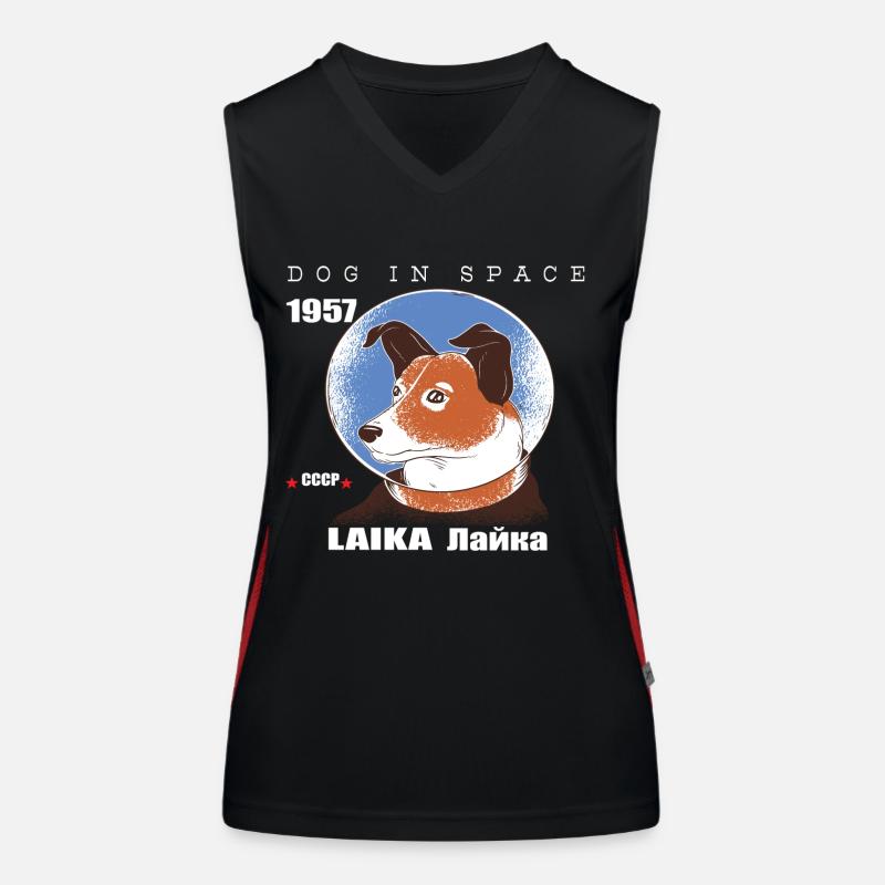 Chien de l'espace, LAIKA, cadeau de voyage spatial de 1957, espace Débardeur respirant contrasté Femme