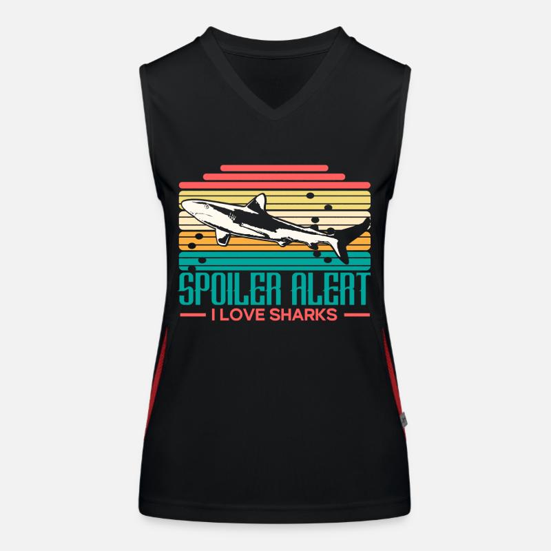 Shark Predator Gift Idea Women's Functional Contrast Tank Top