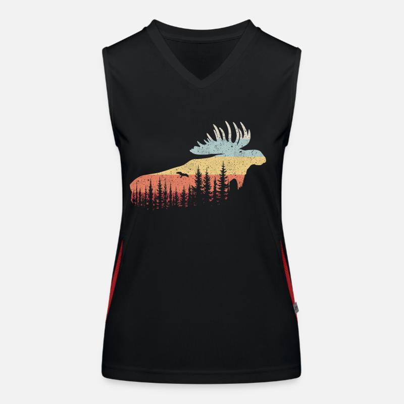 Elch Funktionelles Kontrast-Tank Top für Frauen