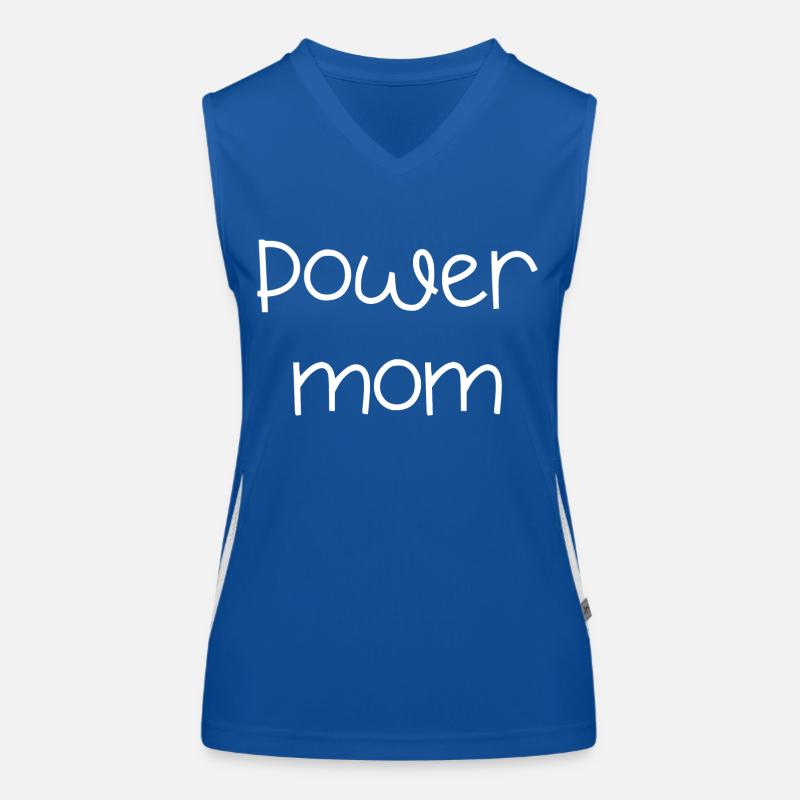 power mom Mama Mutter Kinder Eltern Schrift Funktionelles Kontrast-Tank Top für Frauen