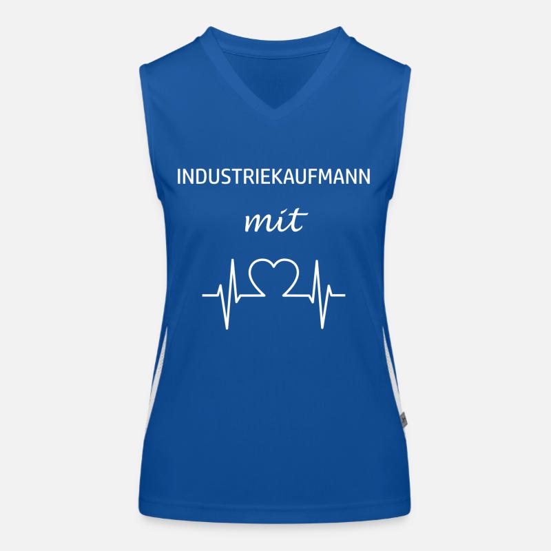 Industriekaufmann mit Herz Funktionelles Kontrast-Tank Top für Frauen