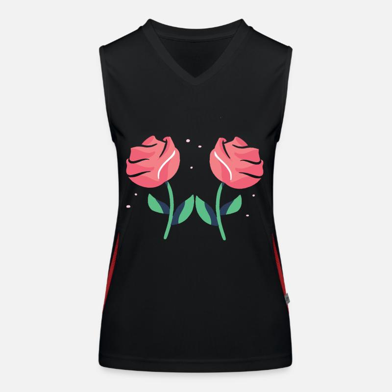 Schöne Rose Funktionelles Kontrast-Tank Top für Frauen
