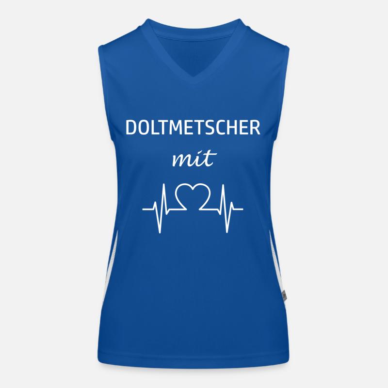 Dolmetscher mit Herz Funktionelles Kontrast-Tank Top für Frauen