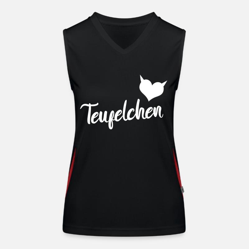 Teufelchen mit Herz Devil Funktionelles Kontrast-Tank Top für Frauen