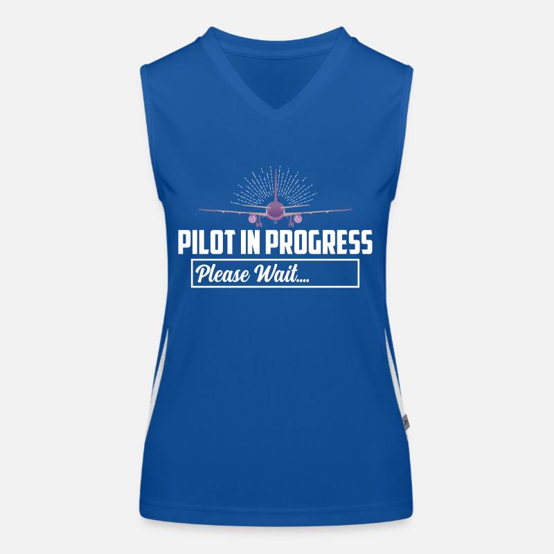 Pilot In Progress Please Wait.... Airline Aviation Funktionelles Kontrast-Tank Top für Frauen