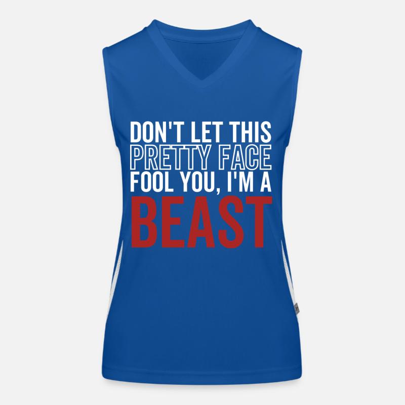 Lass dich nicht von diesem hübschen Gesicht täuschen Ich bin ein Biest Funktionelles Kontrast-Tank Top für Frauen