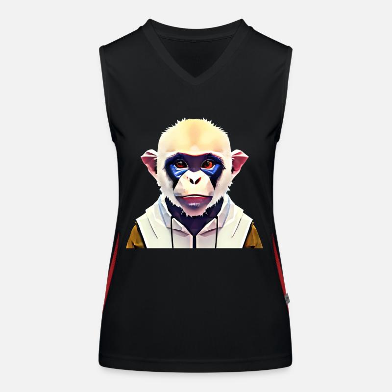 Polygon Monkey - Women's Functional Contrast Tank Top - black/red