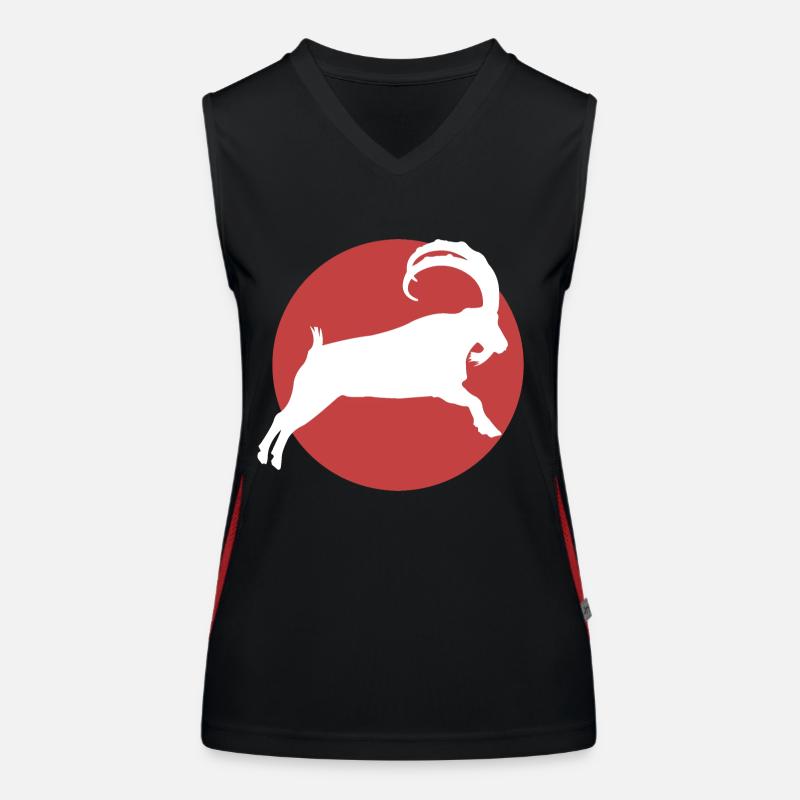 Steinbock Funktionelles Kontrast-Tank Top für Frauen