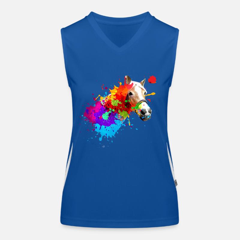 pferd,haflinger, graffiti, malerei, bunt, pferde, Funktionelles Kontrast-Tank Top für Frauen