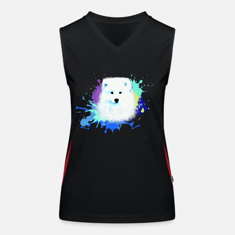 samojede, hund ,graffiti,malerei wolf,pastell,bunt Funktionelles Kontrast-Tank Top für Frauen