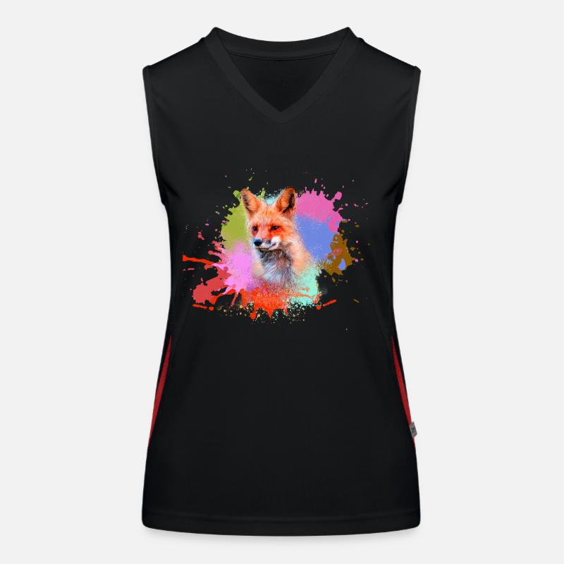 fuchs ,graffiti, painting,fuchs ,watercolor Women's Functional Contrast Tank Top