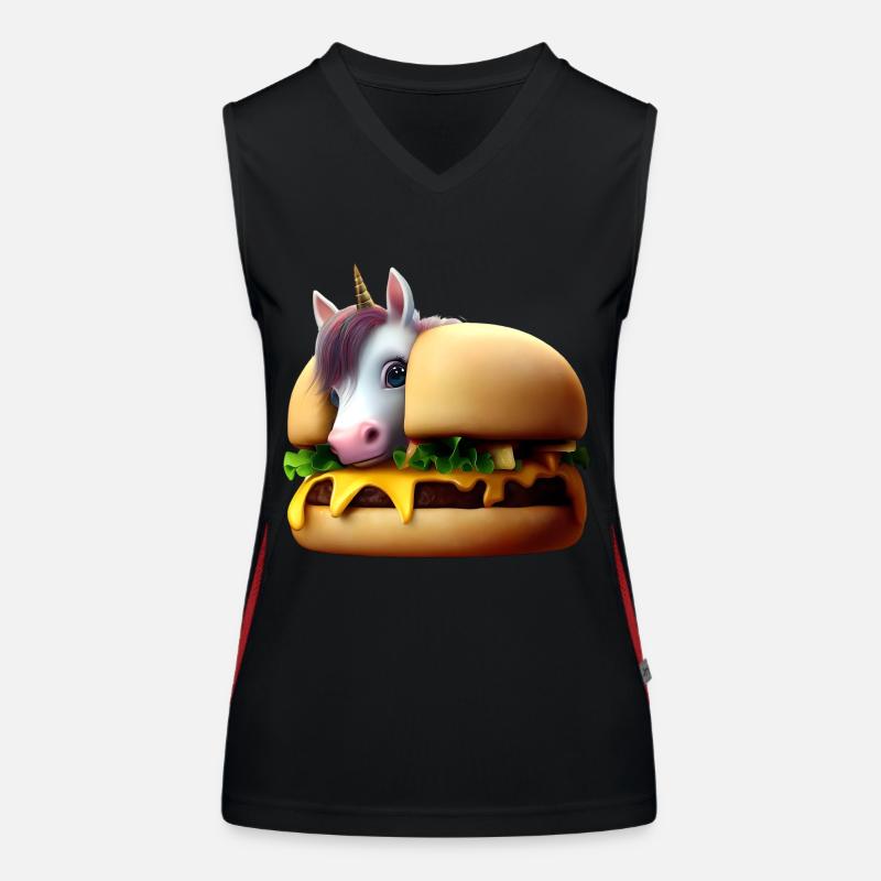 Licorne Cheeseburger Débardeur respirant contrasté Femme