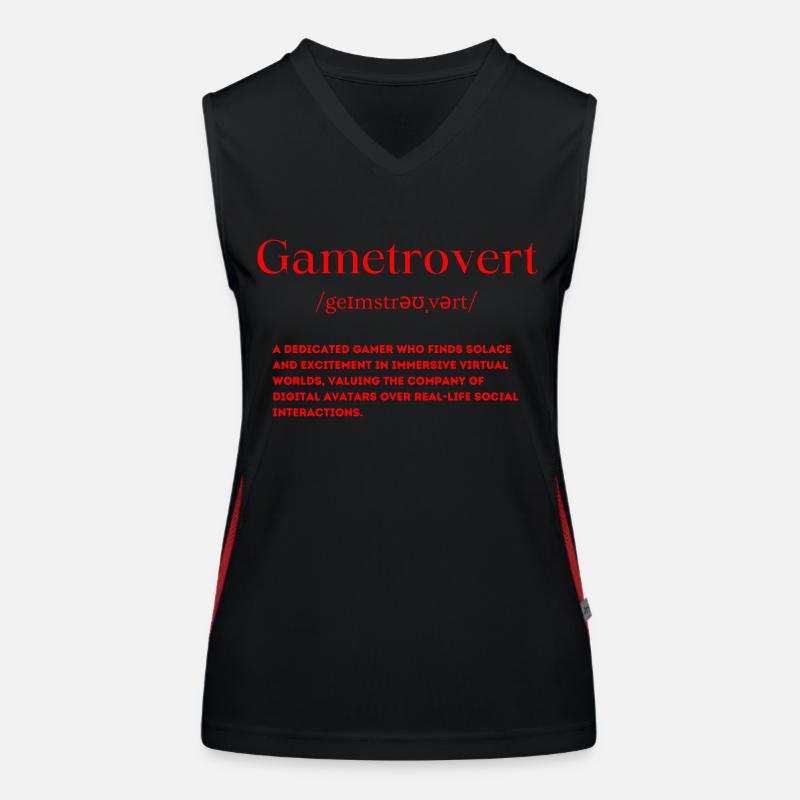 Gametrovert Définition Joueur introverti Débardeur respirant contrasté Femme