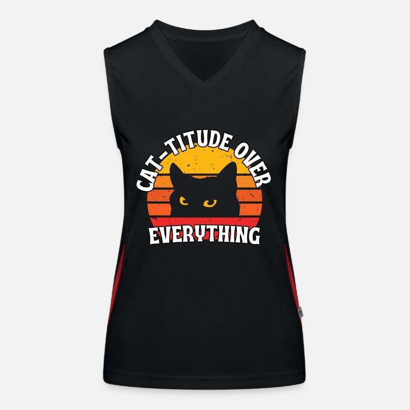Cat attitude to everything Women's Functional Contrast Tank Top