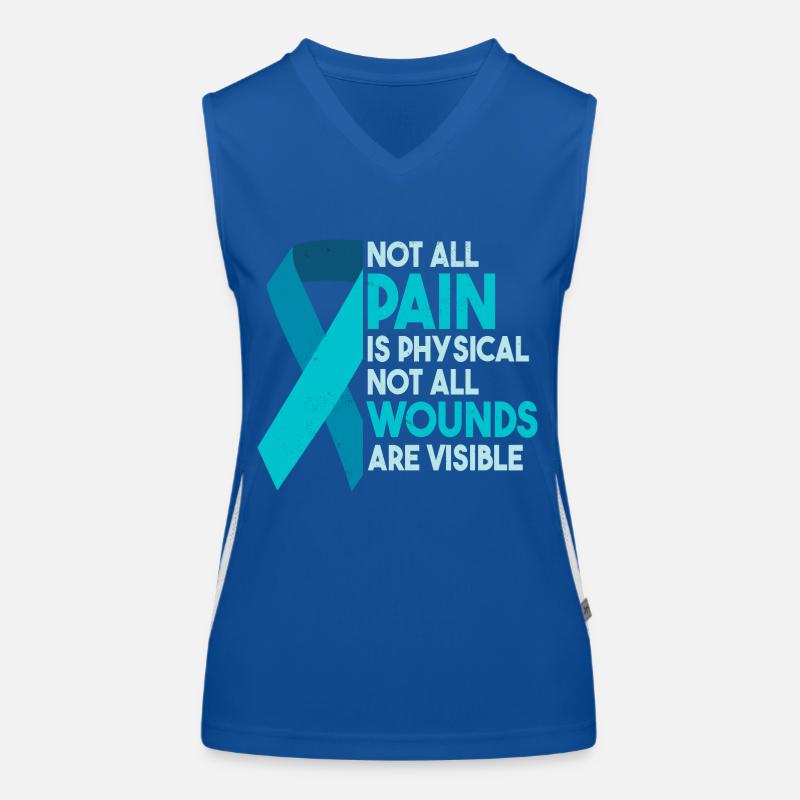 Ruban sarcelle | Mois de la sensibilisation au TSPT Débardeur respirant contrasté Femme